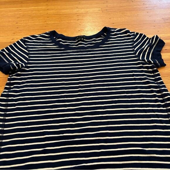 Theory navy/white stripe short sleeve top - Picture 3 of 4